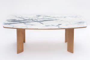 Table de salle à manger chêne et marbre