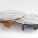 Tables basses Sélénè chêne et marbre allégé